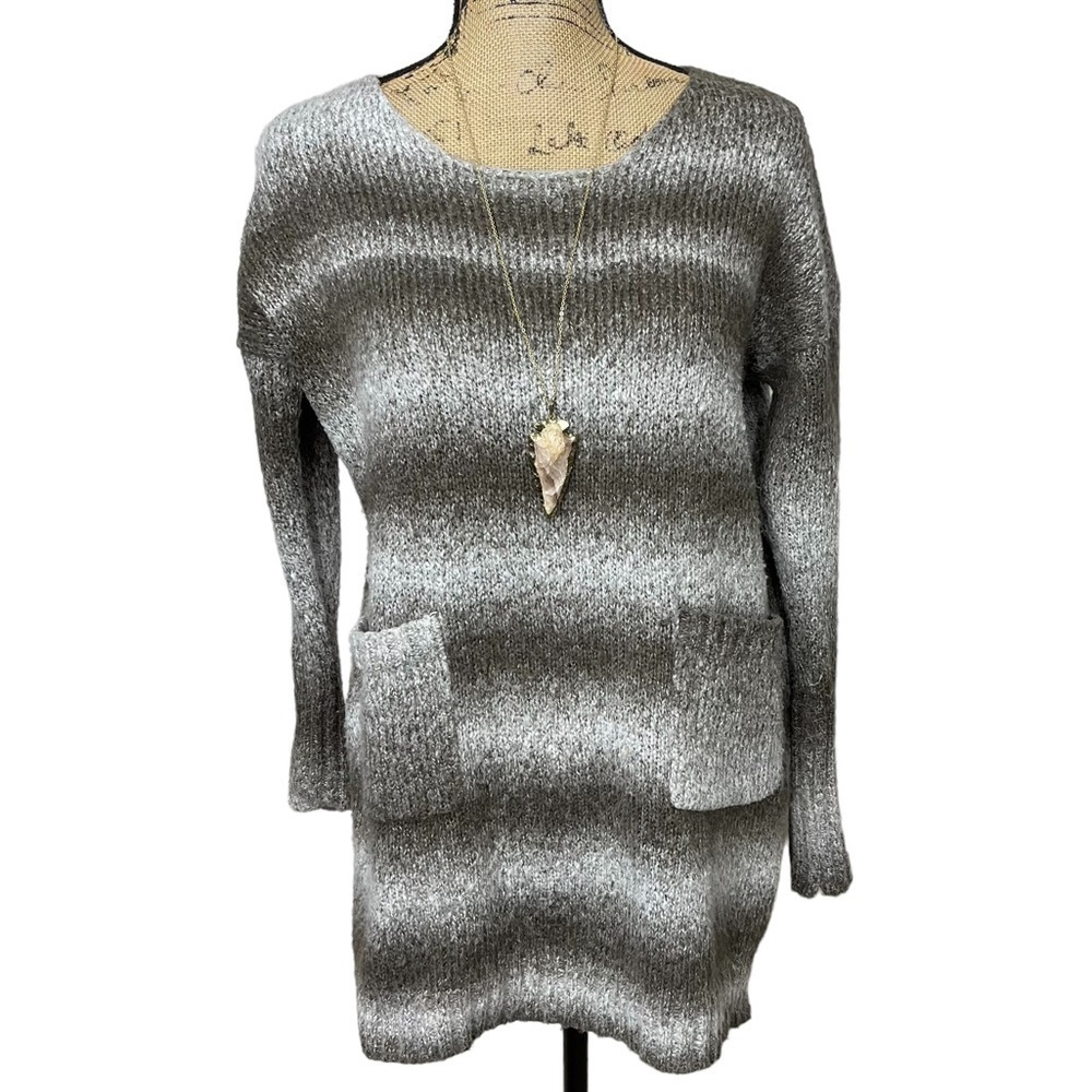 Listicle Ombre Striped Sweater Tunic Boutique Super Soft Size Medium